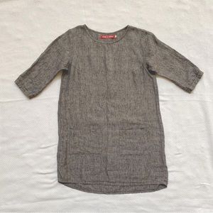 Pyne & Smith Small Linen Shift Dress Gray